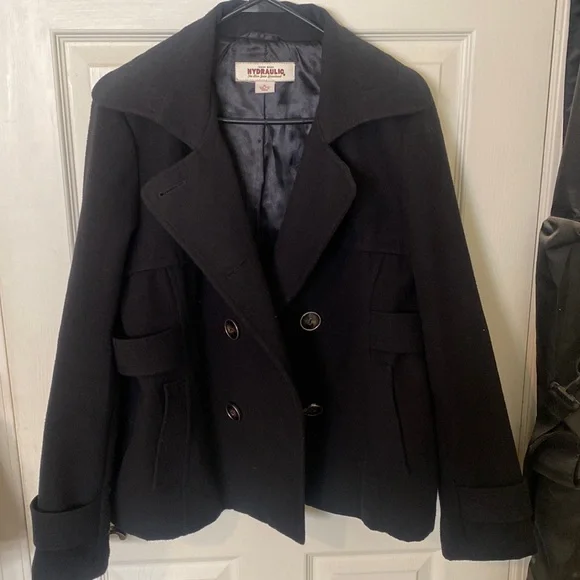 Hydraulic Jackets Coats Juniors Black Pea Coat Poshmark